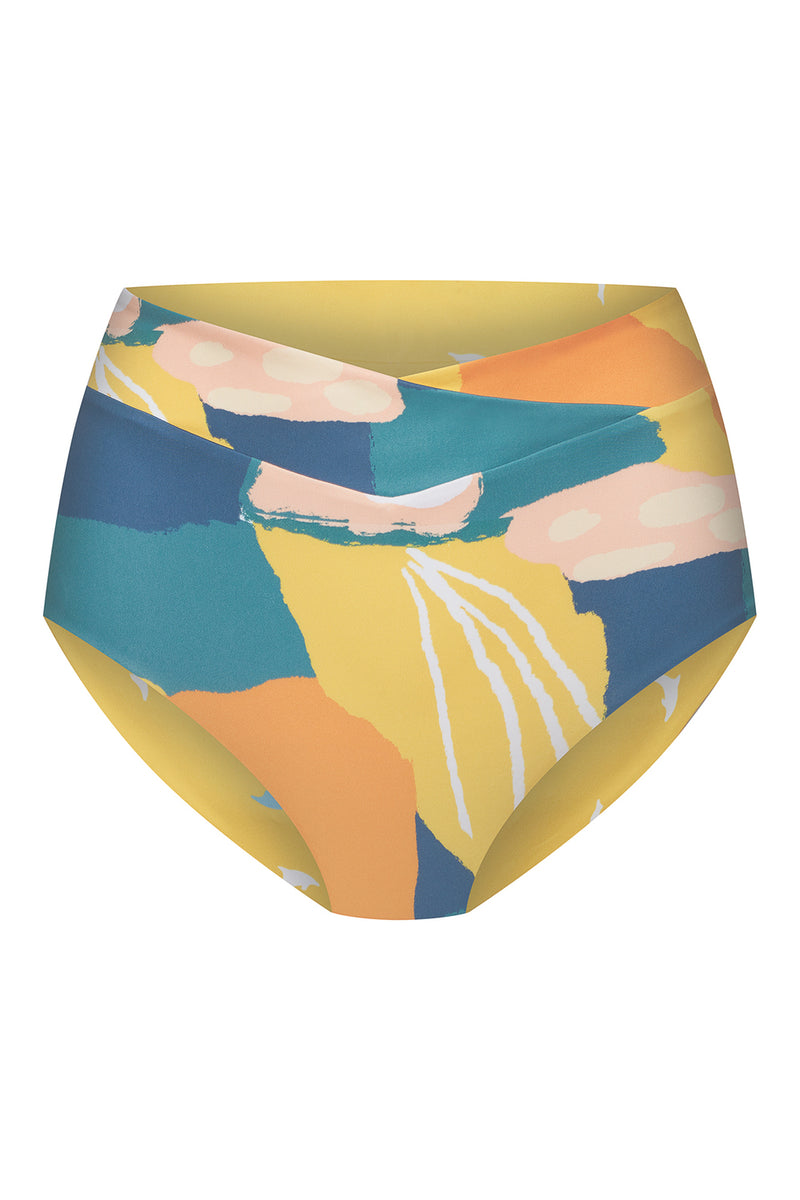 Diani Bikini Bottom Reversible in Painting Print / Little Dolphin