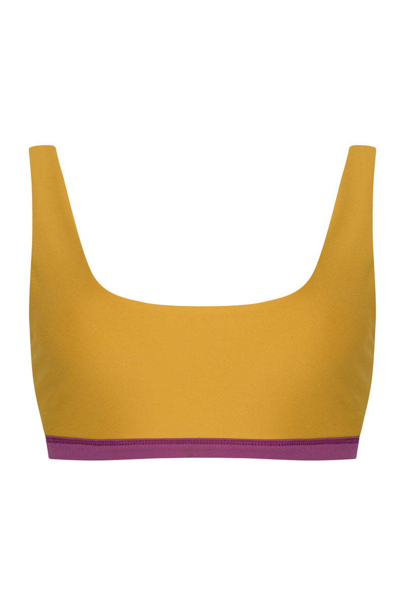 Caparica Bikini Top Reversible in Lavender / Honey Mustard