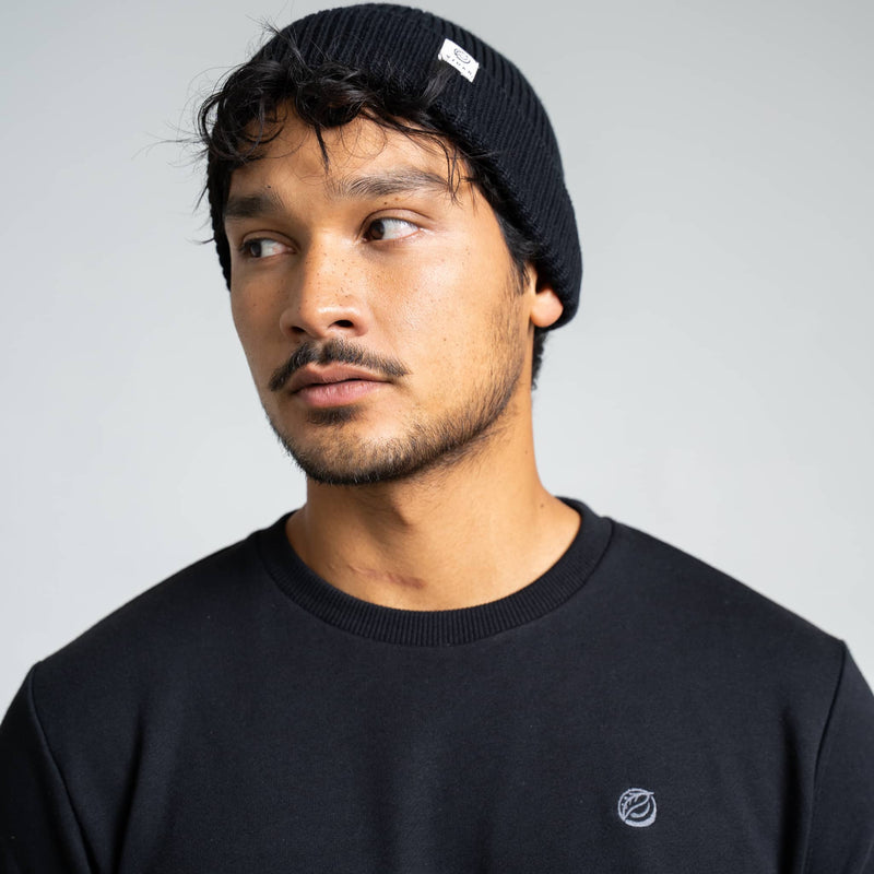 RECORD I Natural Crewneck Sweater - schwarz