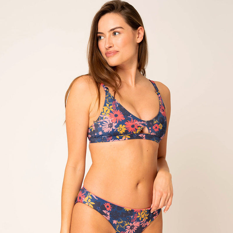 Coral Bustier Top - flower