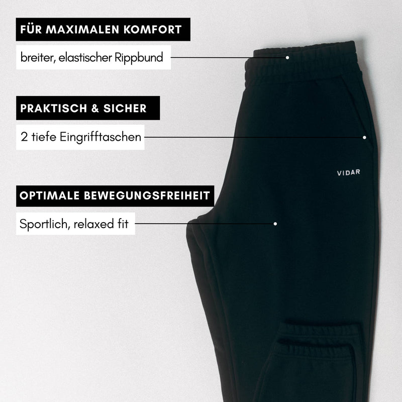 Jogginganzug aus TENCEL™ und Biobaumwolle - schwarz