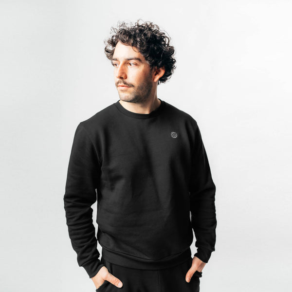RECORD I Natural Crewneck Sweater - schwarz