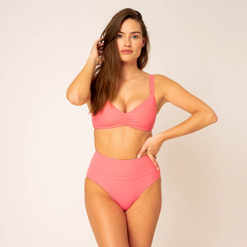 Emee High Waist - reversible flower / pink