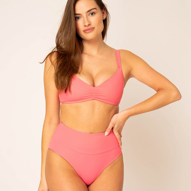 Emee High Waist - reversible flower / pink