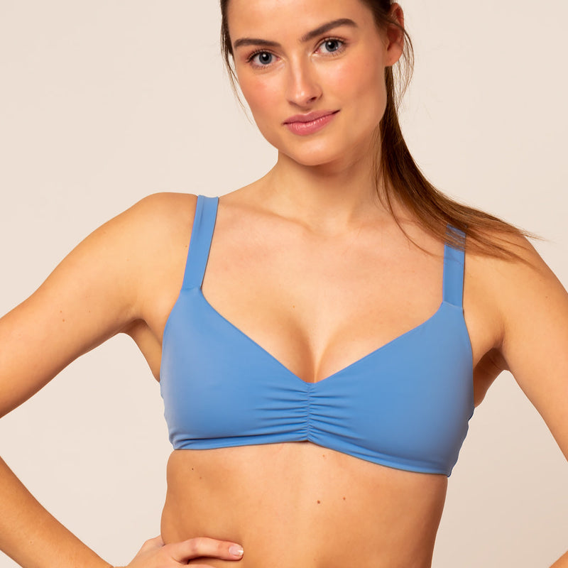 Ruffle Bikini Top - blue