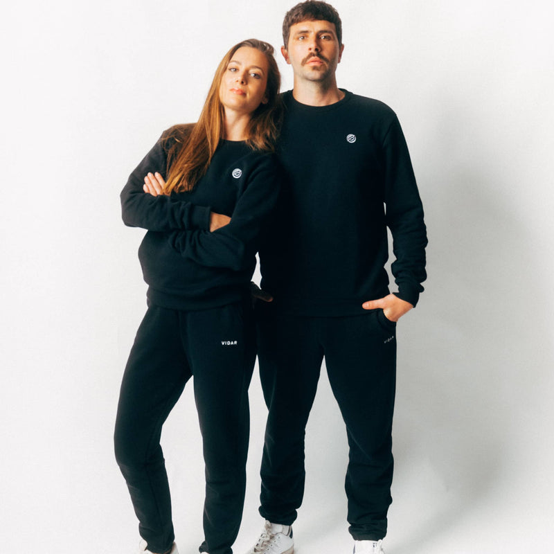 RECORD I Natural Crewneck Sweater - schwarz
