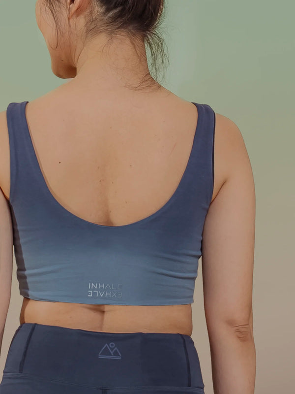Reversible Crop Tank . Gradient Blue