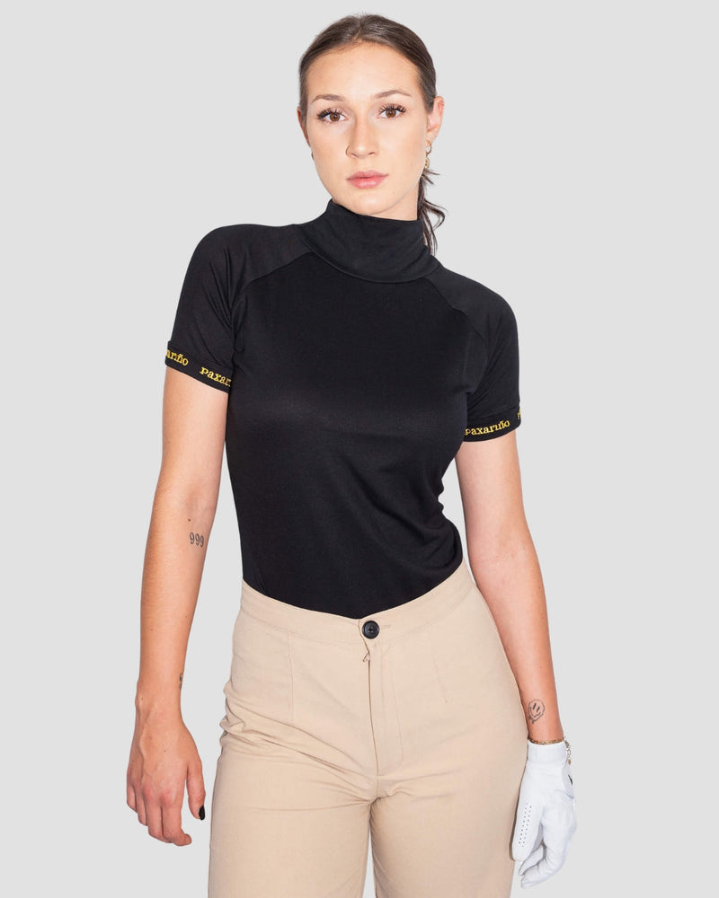 Black TENCEL™ Mock Neck Tee