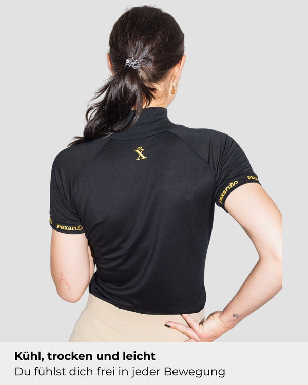Black TENCEL™ Mock Neck Tee