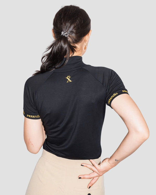 Black TENCEL™ Mock Neck Tee