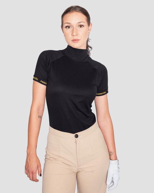 Black TENCEL™ Mock Neck Tee