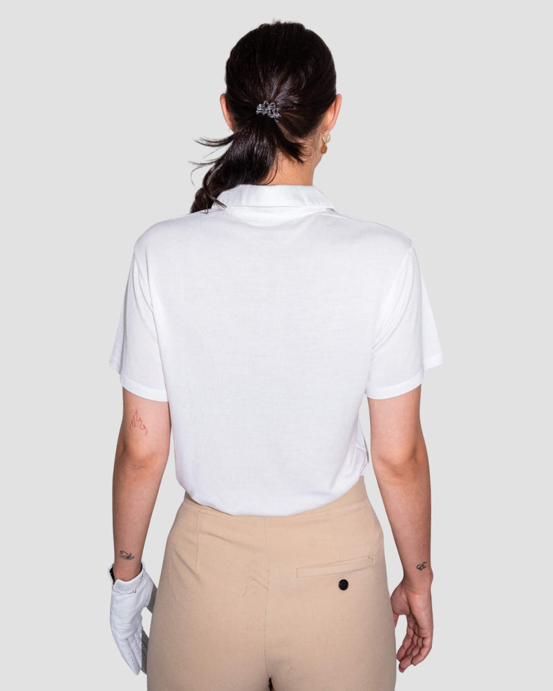 Oversized White TENCEL™ Polo