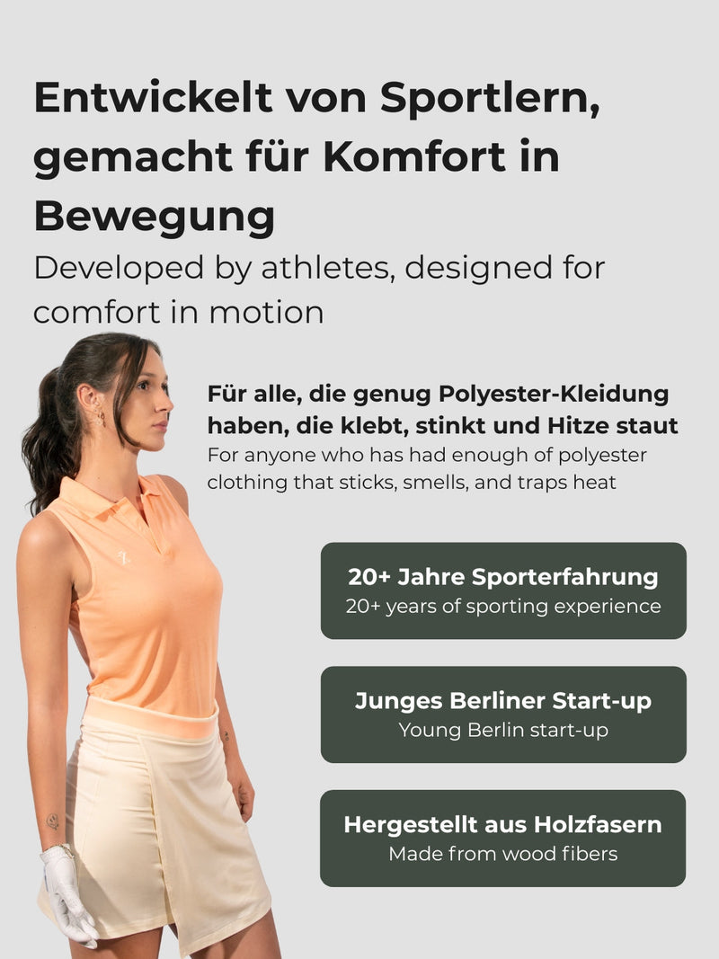 Beige Sleeveless TENCEL™ Polo