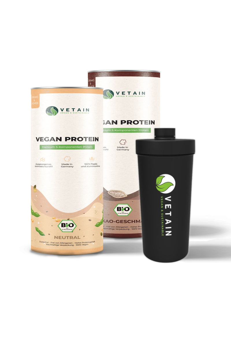 2er-Bundle Vegan Protein (Kakao & Neutral) + GRATIS Shaker