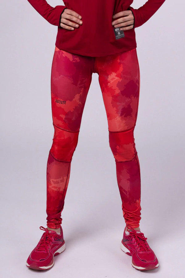 High Waist recycled polyester Legging 2.0 - red print