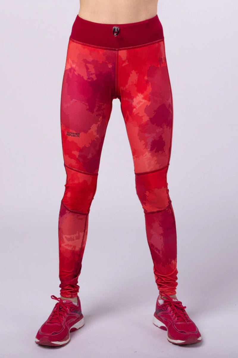 High Waist recycled polyester Legging 2.0 - red print