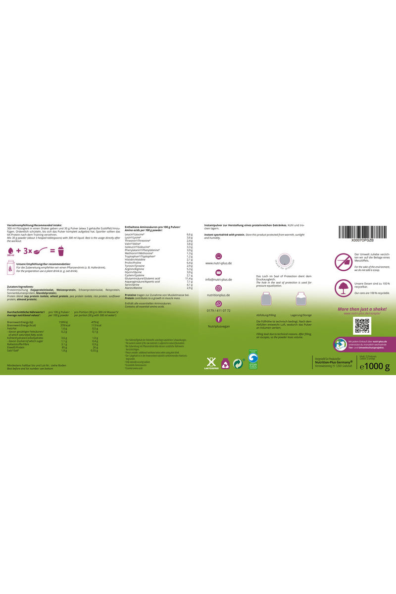Vegan 6K Proteinpulver Natural