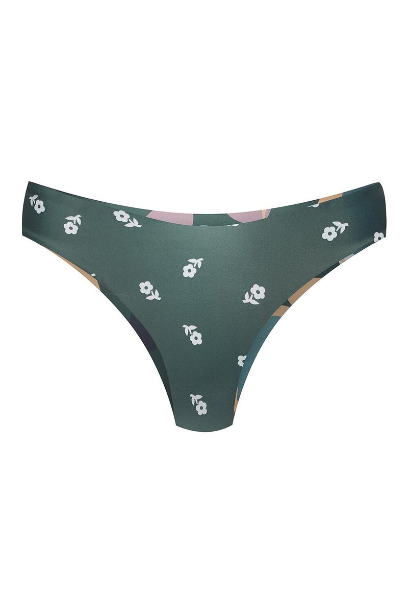 Arpoador Bikini Bottom Reversible in Green Wildflower / Daisy