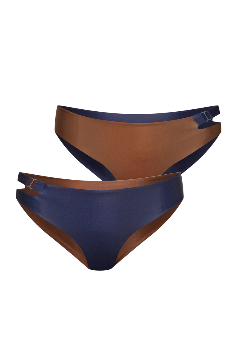 Caparica Bottom Reversible in Dark Blue / Solid Brown