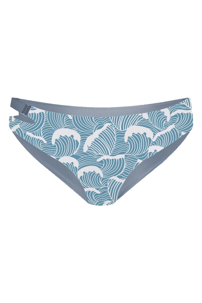 Caparica Bikini Bottom Reversible in Ocean Waves / Light Blue
