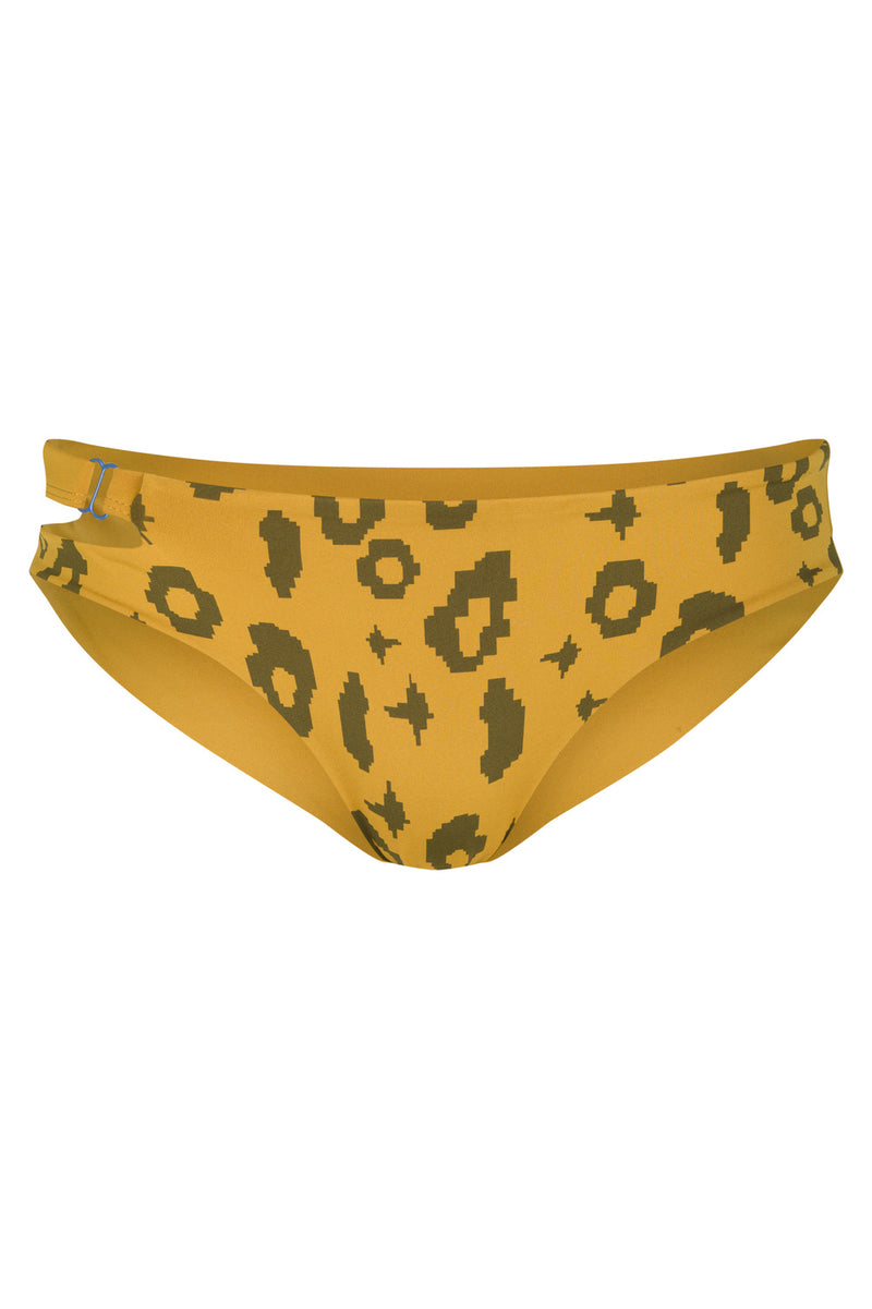Caparica Bikini Bottom Reversible in Yellow Leopard / Honey Mustard
