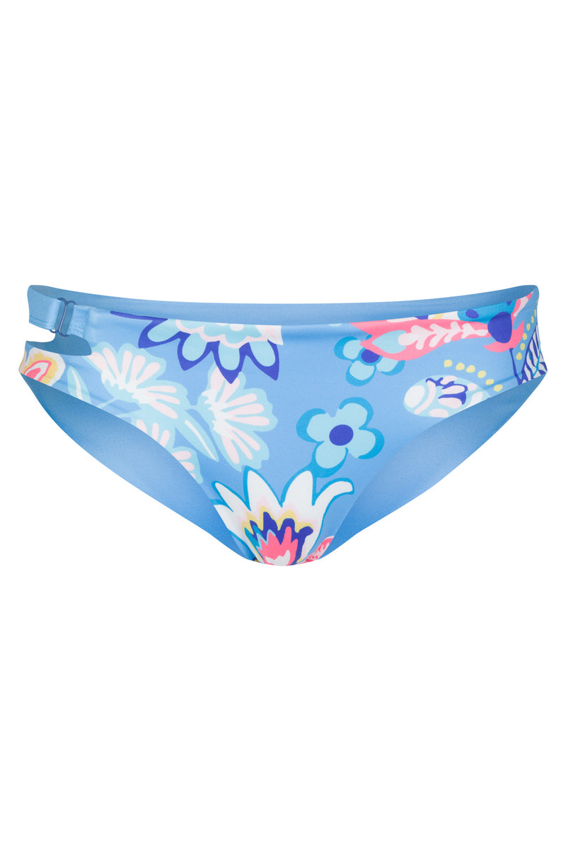 Caparica Bikini Bottom Reversible in Summer Floral / Skyblue