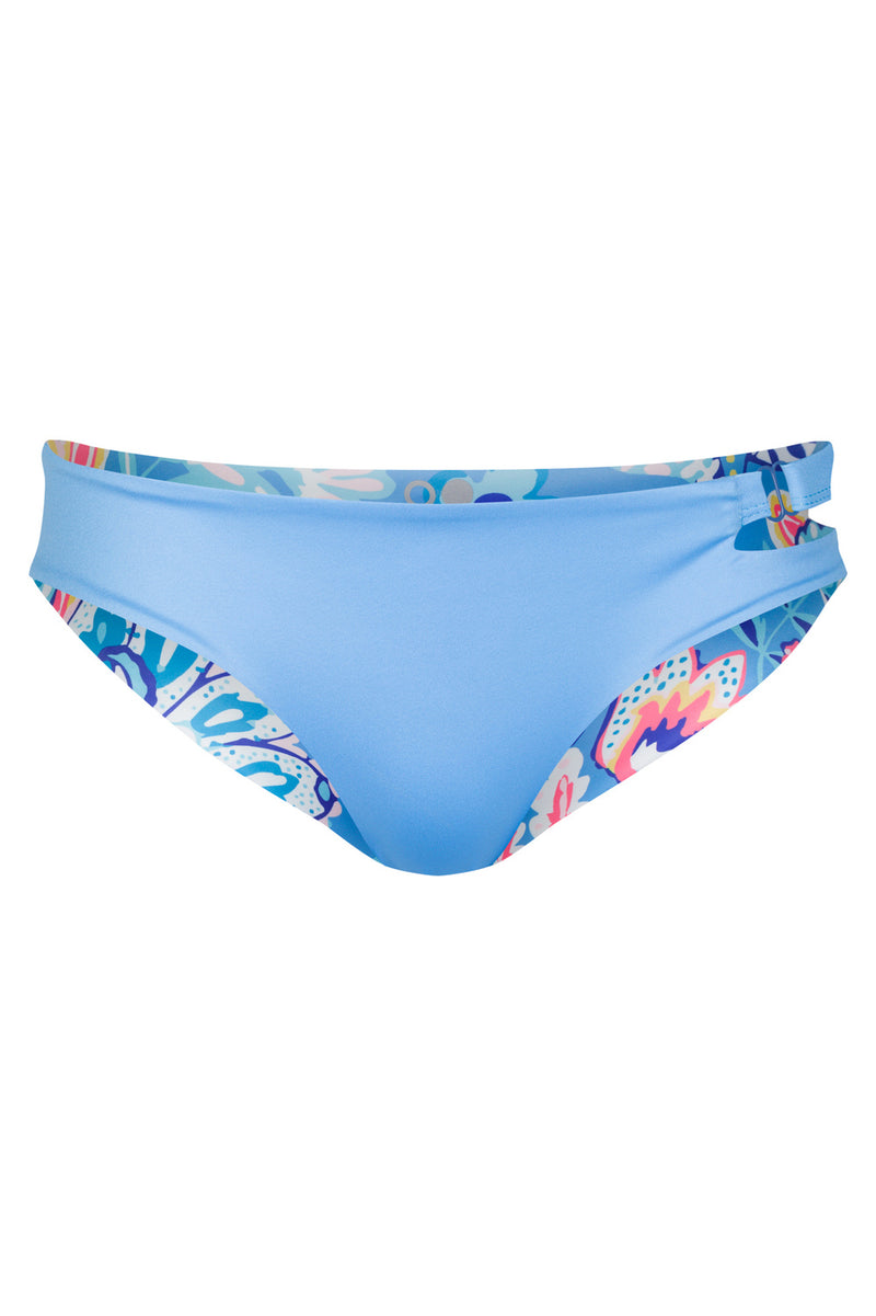 Caparica Bikini Bottom Reversible in Summer Floral / Skyblue