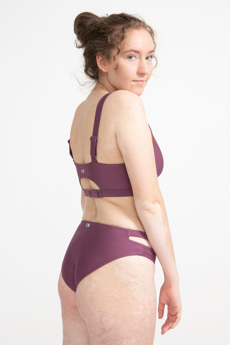 Caparica Bikini Bottom Reversible in Lavender / Honey Mustard