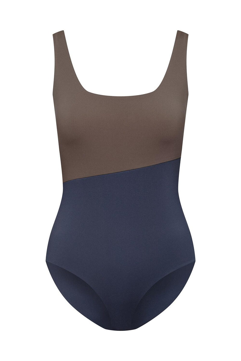 Langeoog Swimsuit Reversible in Midnight Blue/Mocha