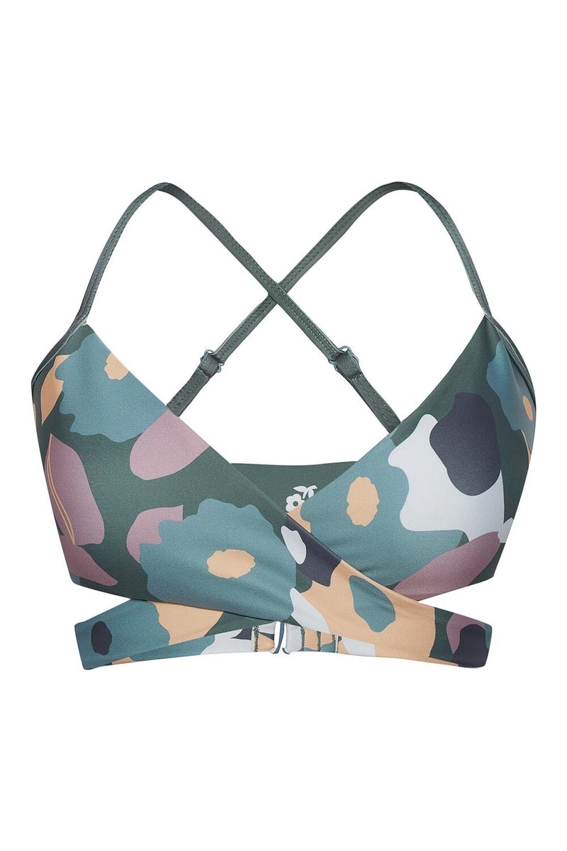 Arpoador Bikini Top Reversible in Green Wildflower / Daisy