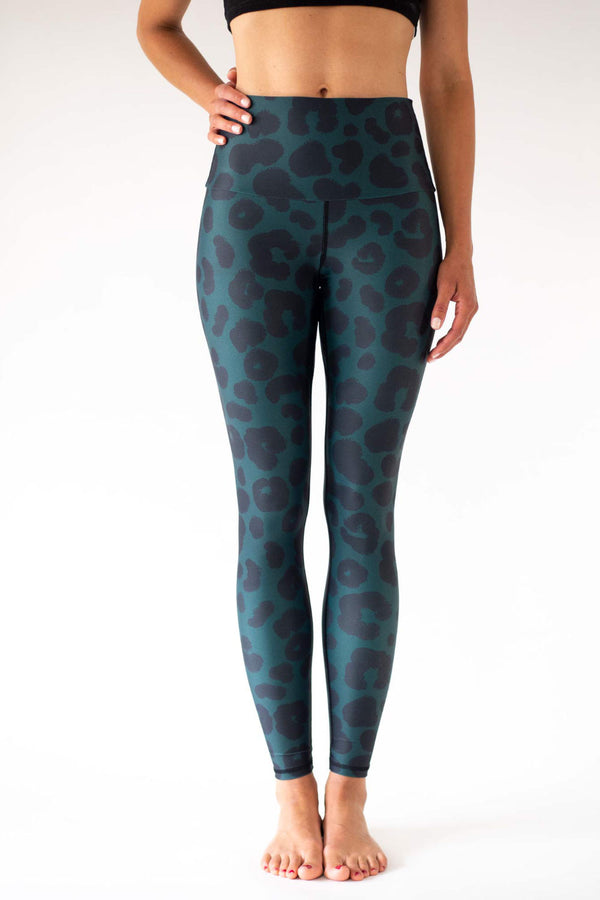 Green Leopard Yoga Leggings
