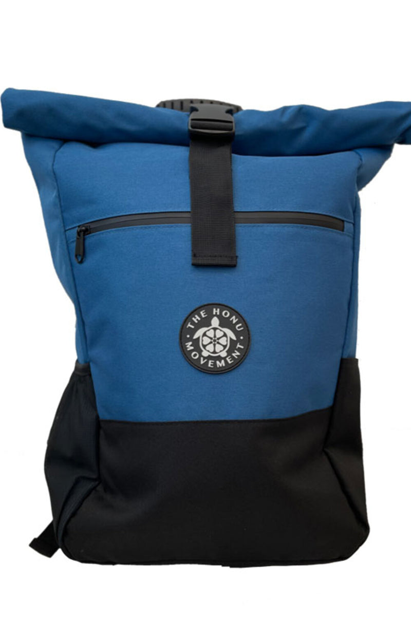 Honu Rucksack aus Ozeanplastik - blau-schwarz