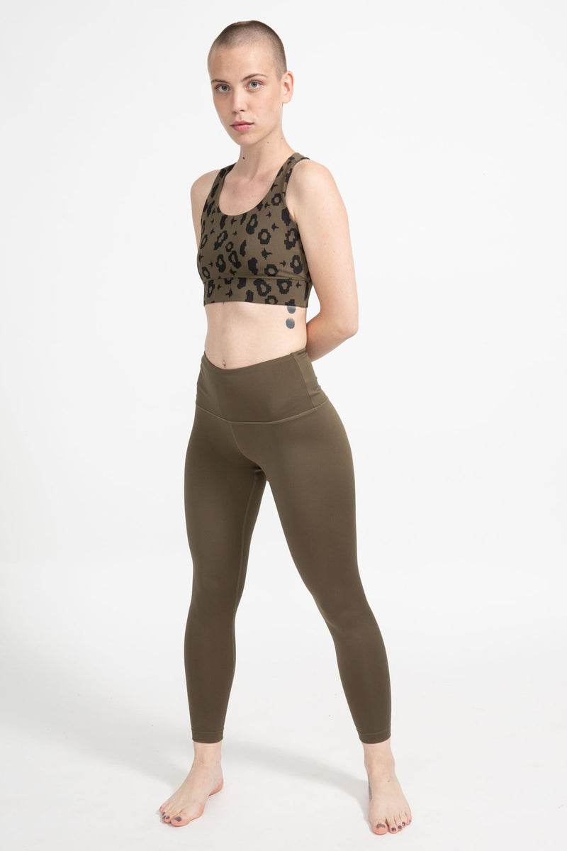 High-Rise Leggings in Green Moss