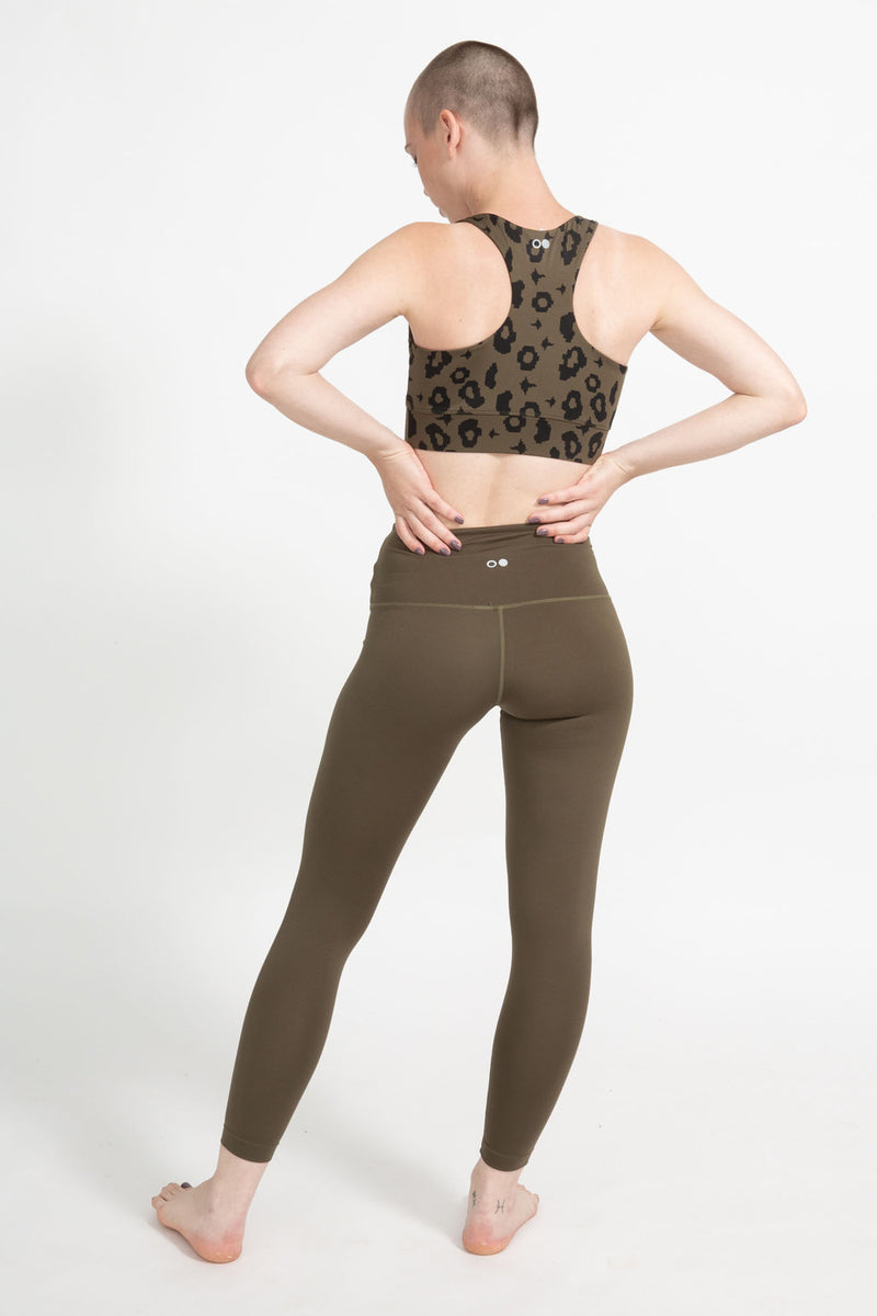 High-Rise Leggings in Green Moss