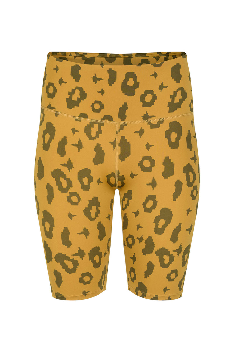 Bike Shorts in Yellow Leopard