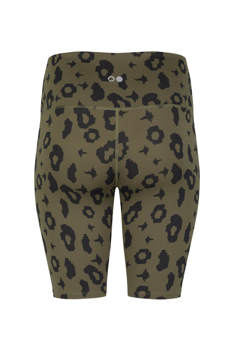 Bike Shorts in Green Leopard