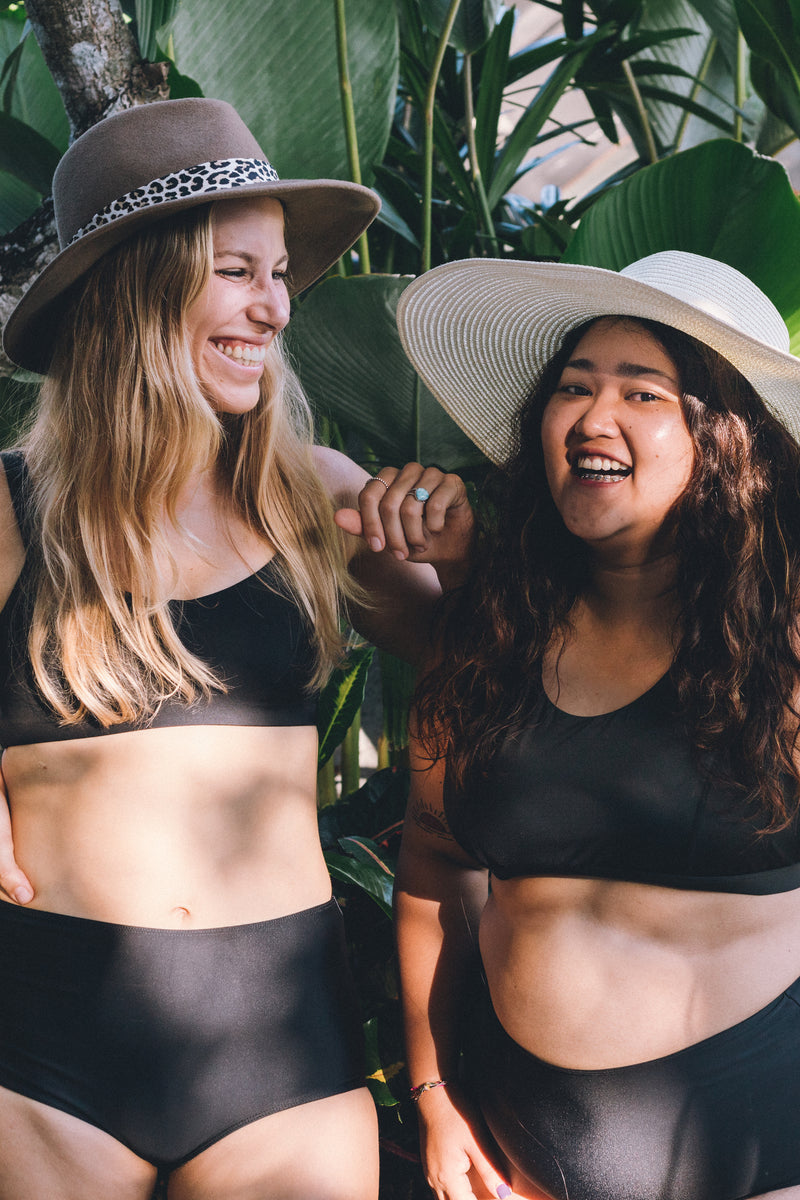 RECYCLED // PARTY WAVE HIGH WAIST BOTTOMS black