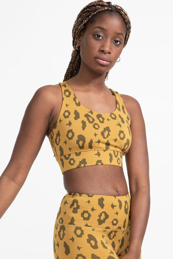 Sports Bra Ubud in Yellow Leopard