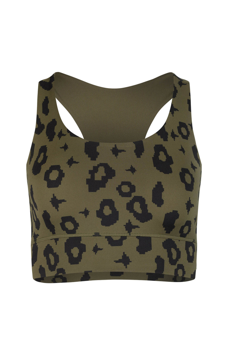 Sports Bra Ubud in Green Leopard