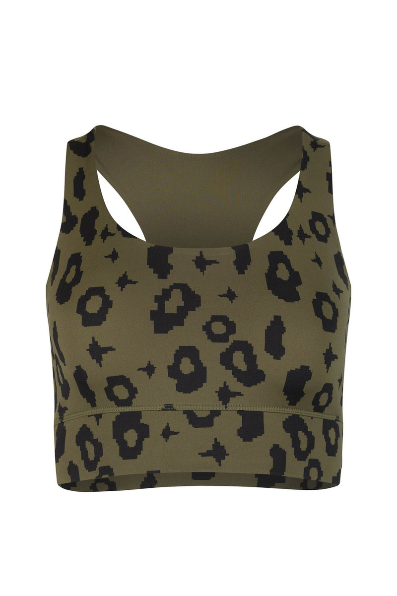 Sports Bra Ubud in Green Leopard