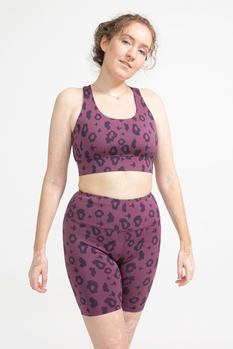 Sports Bra Ubud in Lila Leopard