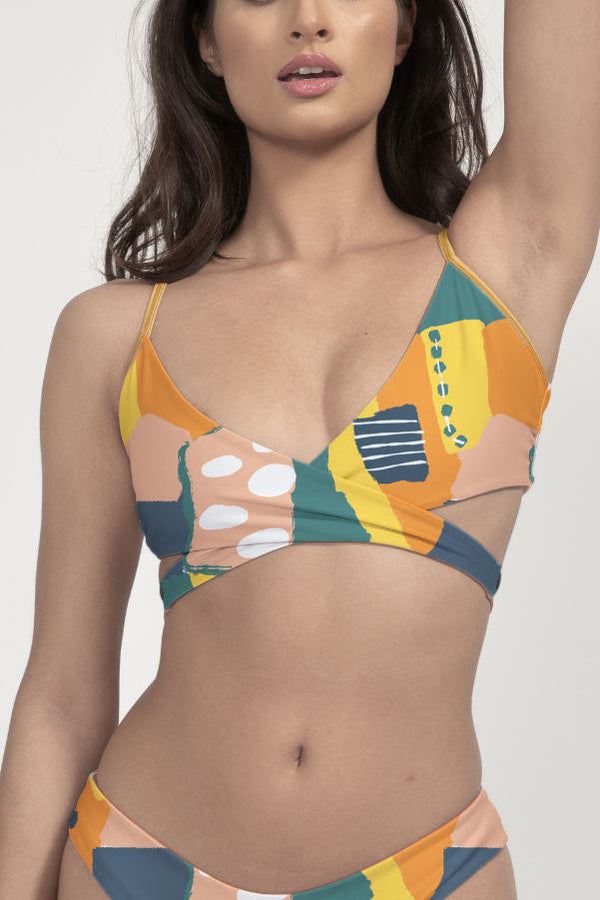 Arpoador Bikini Top Painting Print - Little Dolphin